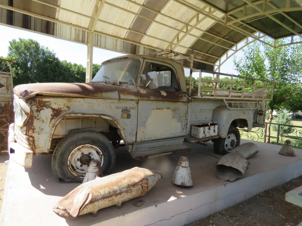 Rusting and abandoned pickup truck