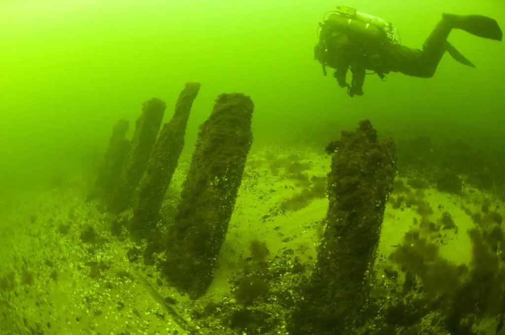 ancient shipwrecks on the seabed
