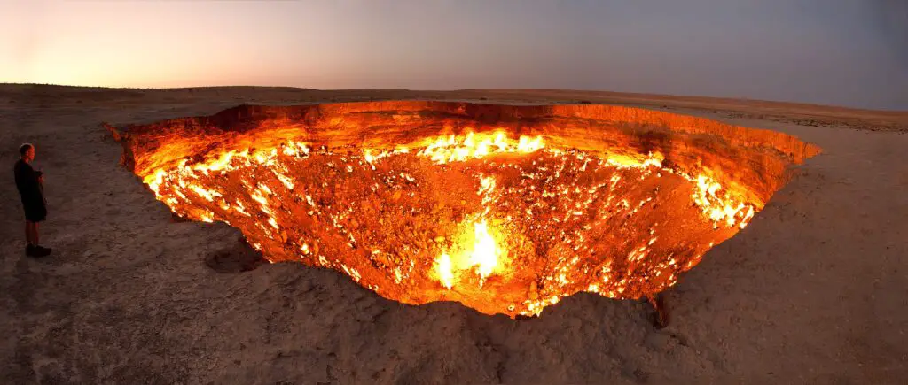 crater on fire