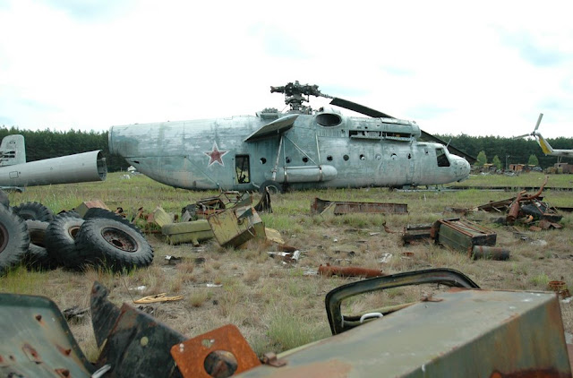 abandoned helicopter