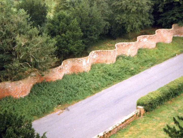 wavy wall in the Suffolk, England