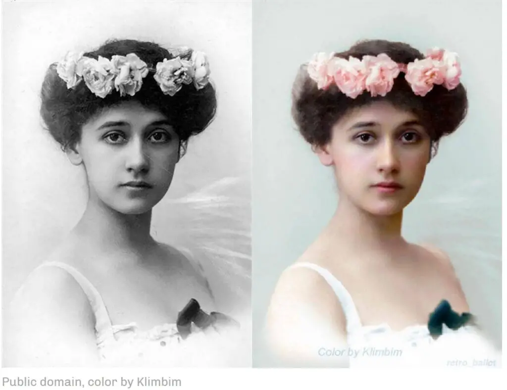 Colorised image of a lady 