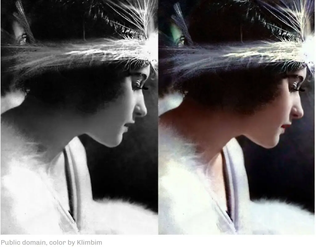 Colorised image of a lady 