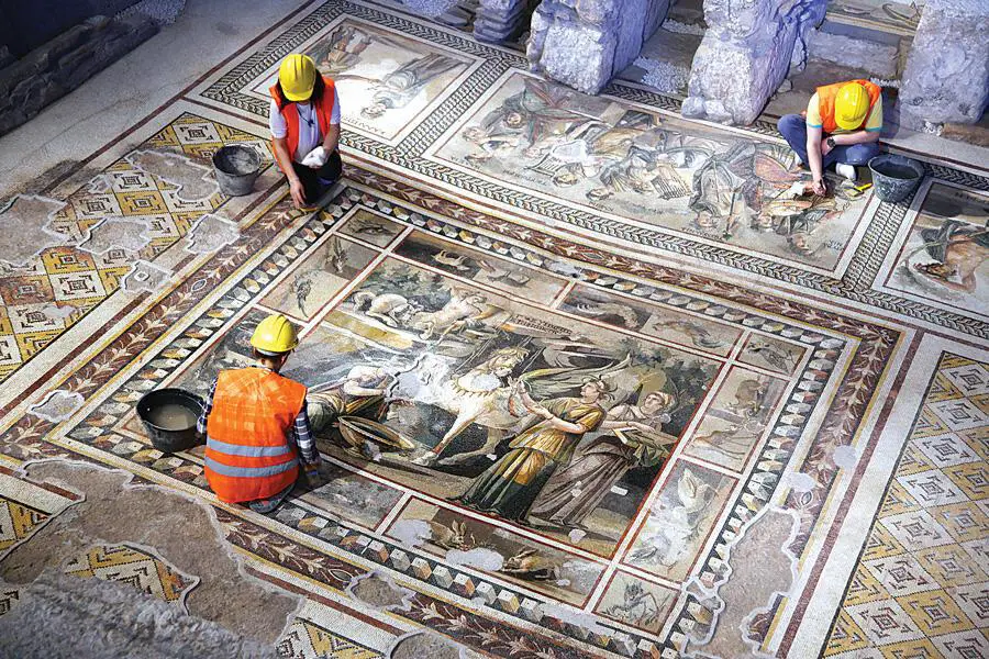 Roman mosaic floor